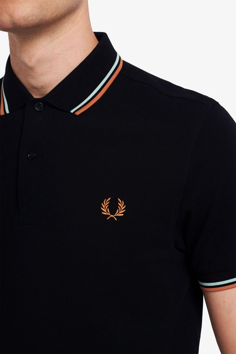 Men's Fred Perry M3600 Polo Shirts Black | 3275908-EG