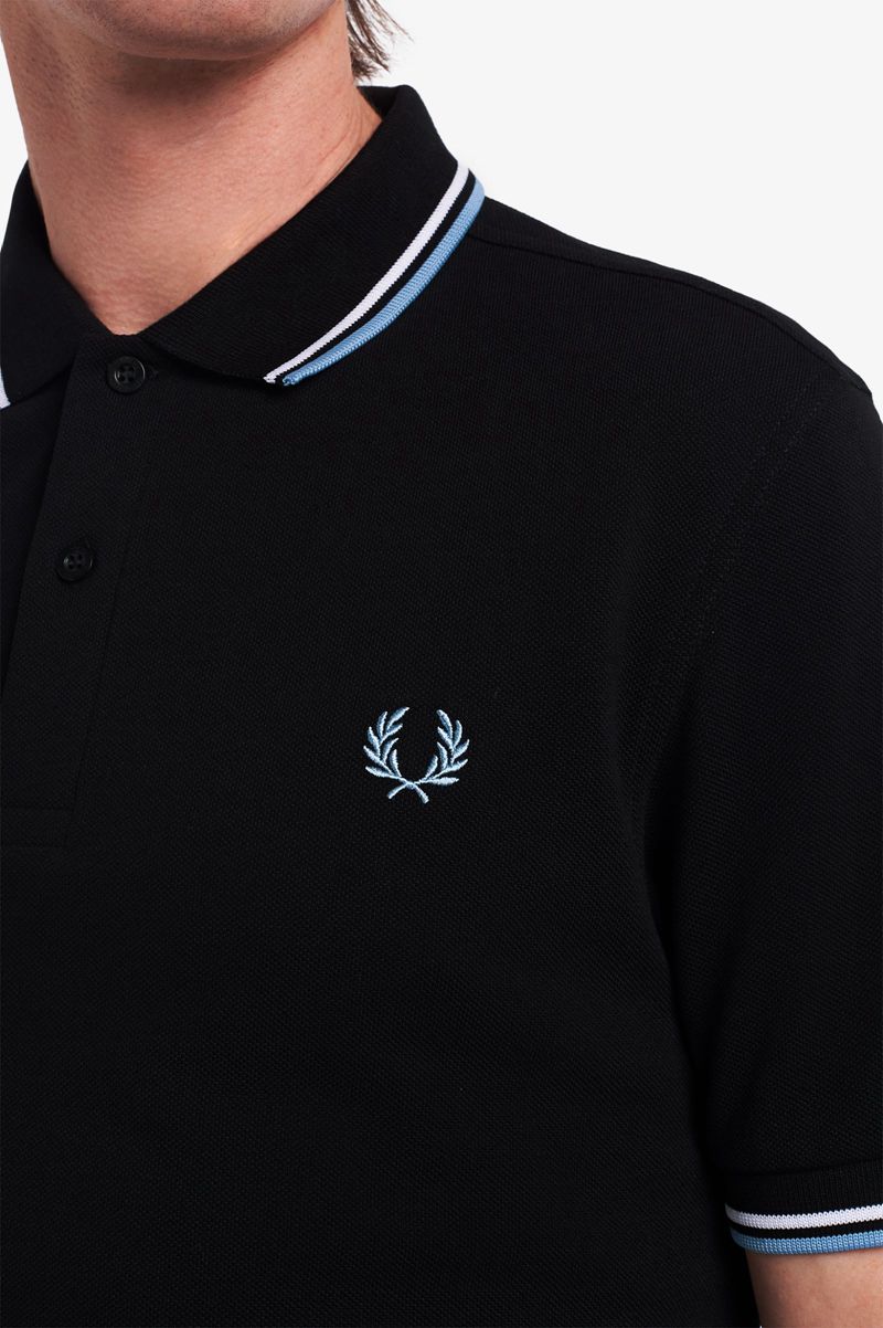 Men's Fred Perry M3600 Polo Shirts Black | 6251790-VA