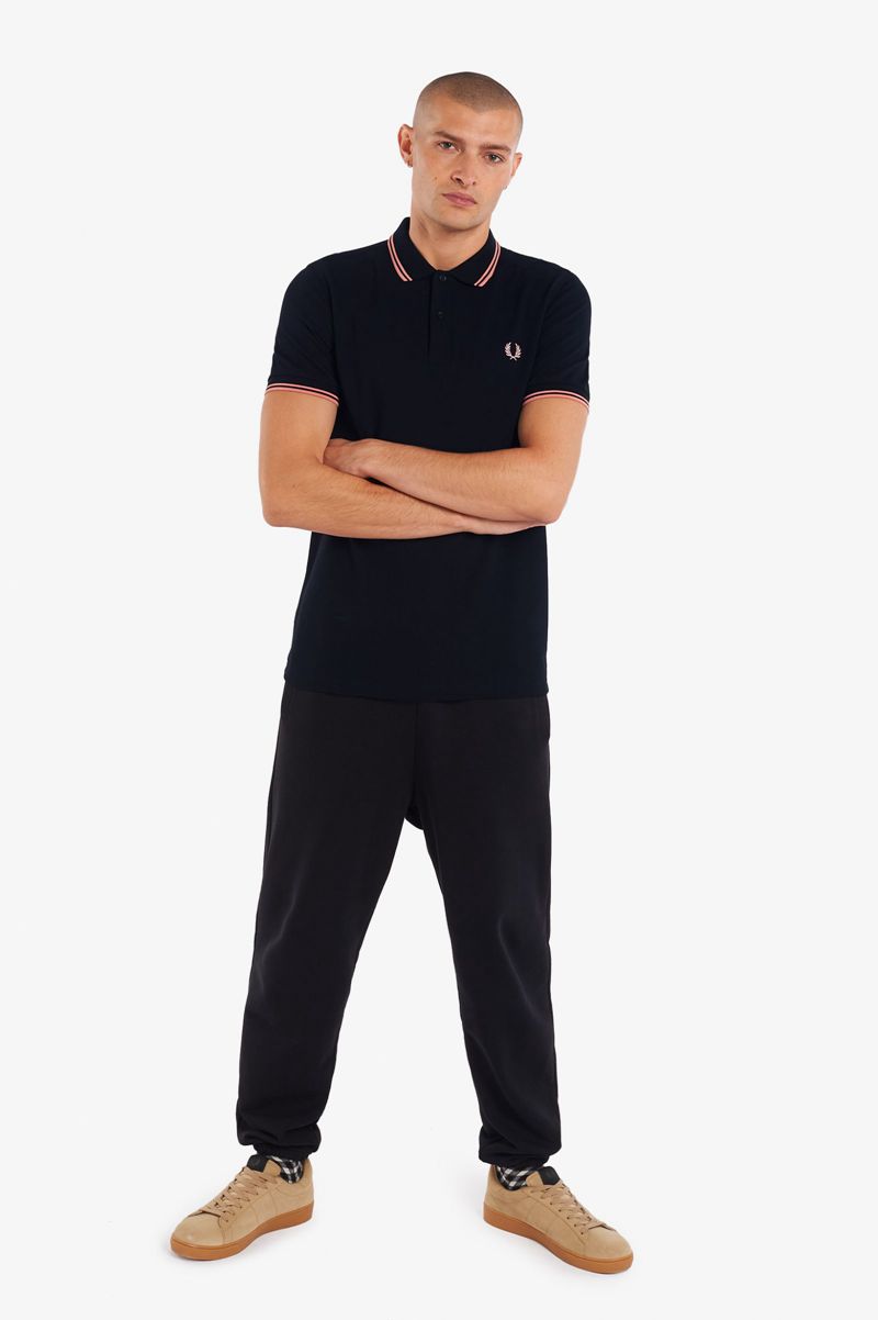 Men's Fred Perry M3600 Polo Shirts Black | 6738150-WH