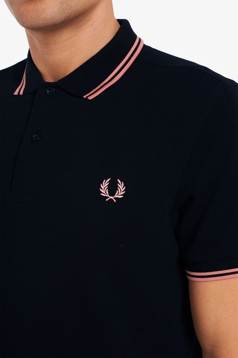 Men's Fred Perry M3600 Polo Shirts Black | 6738150-WH