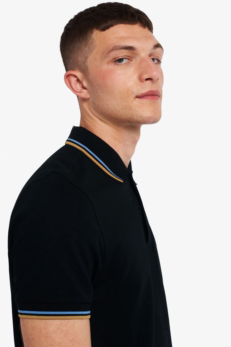 Men's Fred Perry M3600 Polo Shirts Black | 7938460-BQ