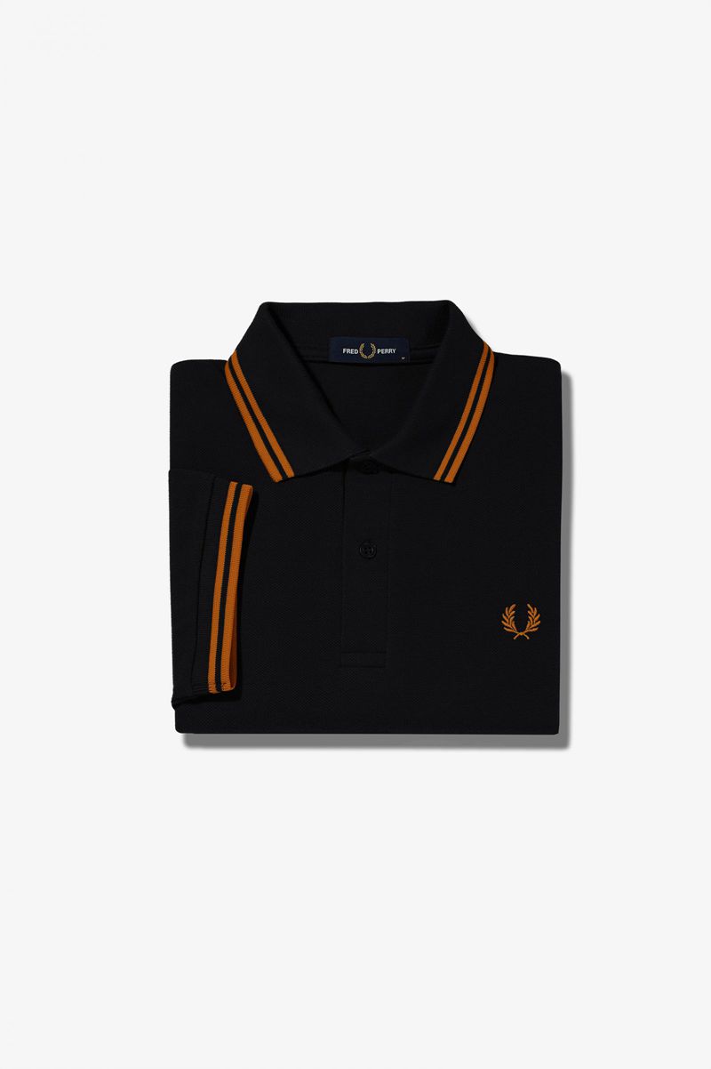 Men's Fred Perry M3600 Polo Shirts Black | 9210376-UN