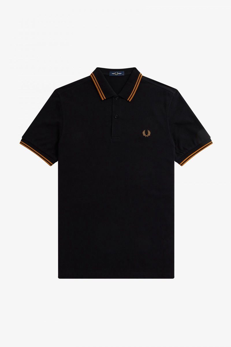 Men's Fred Perry M3600 Polo Shirts Black | 9210376-UN