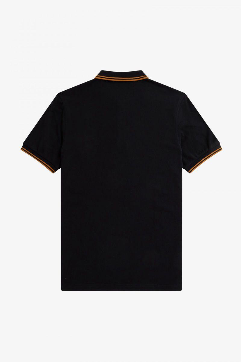 Men's Fred Perry M3600 Polo Shirts Black | 9210376-UN