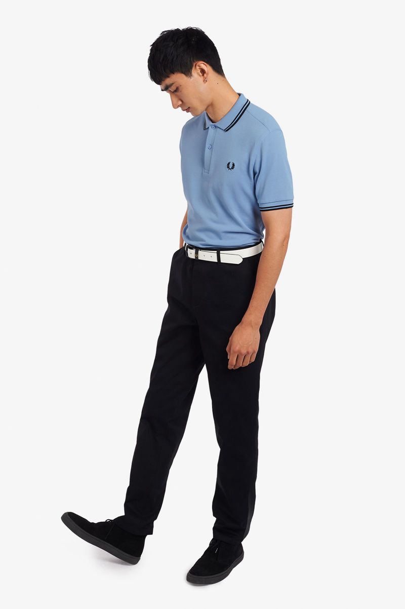 Men's Fred Perry M3600 Polo Shirts Blue | 2850376-UM