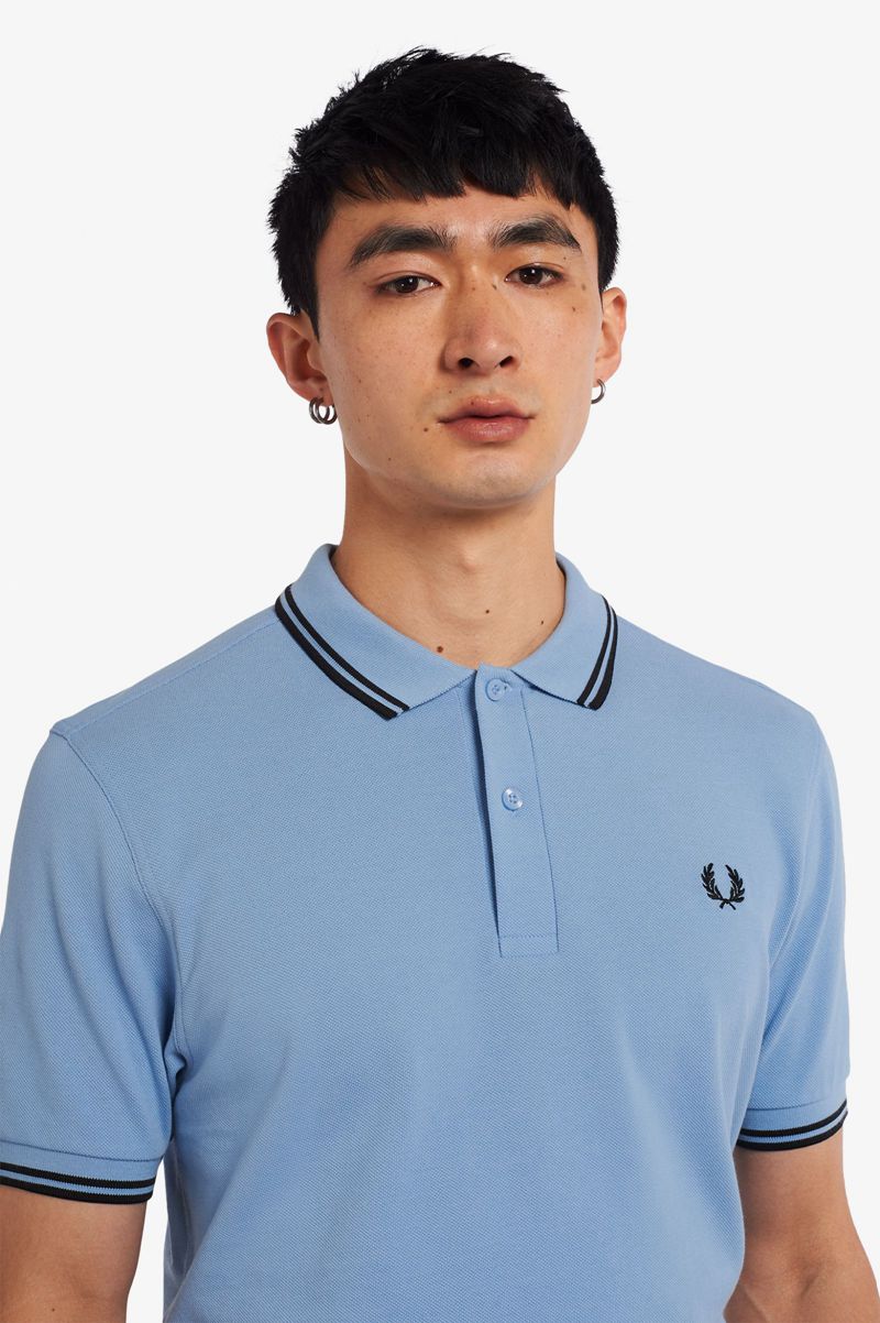 Men's Fred Perry M3600 Polo Shirts Blue | 2850376-UM