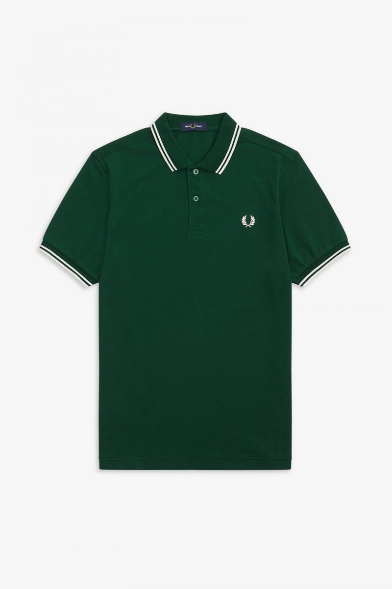 Men's Fred Perry M3600 Polo Shirts Dark Green | 5182367-FL