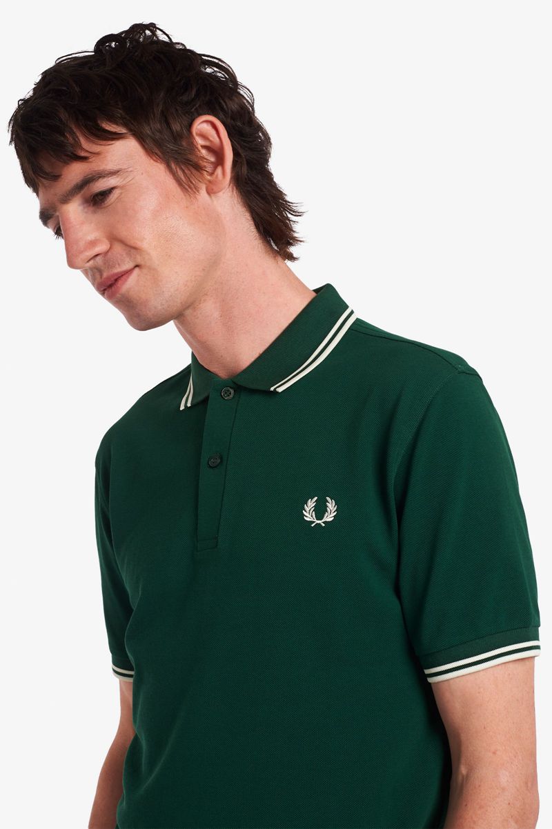 Men's Fred Perry M3600 Polo Shirts Dark Green | 5182367-FL