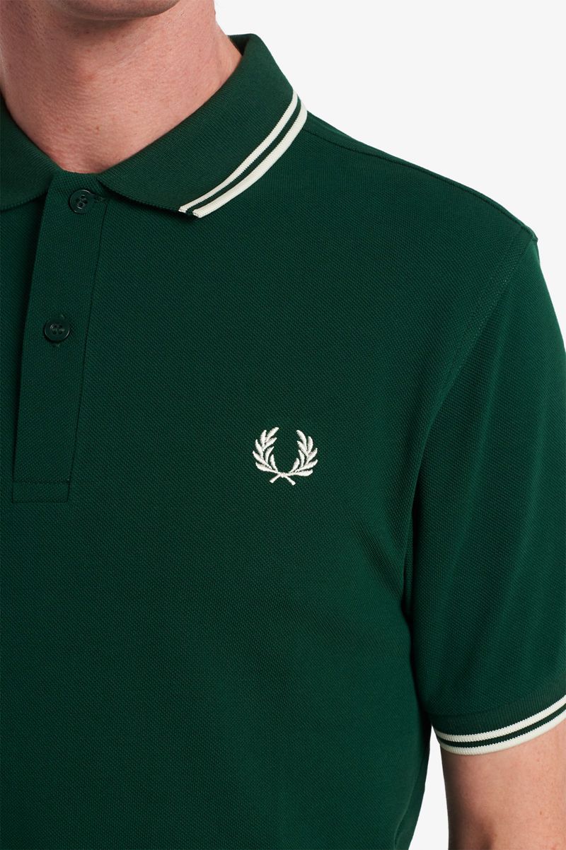 Men's Fred Perry M3600 Polo Shirts Dark Green | 5182367-FL