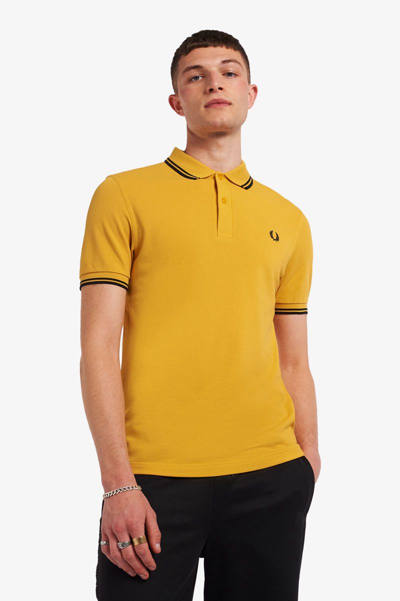 Men's Fred Perry M3600 Polo Shirts Gold | 1538629-XW