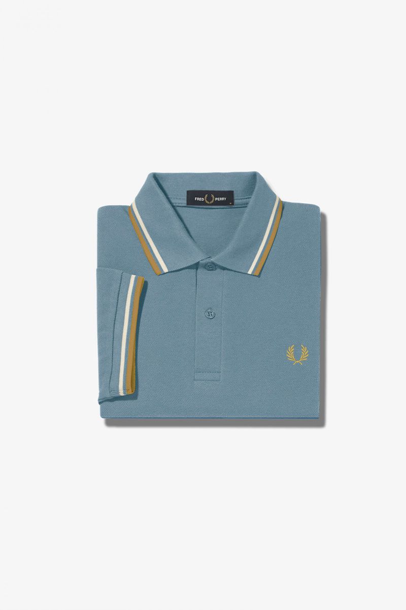 Men's Fred Perry M3600 Polo Shirts Grey Blue | 2719563-FR