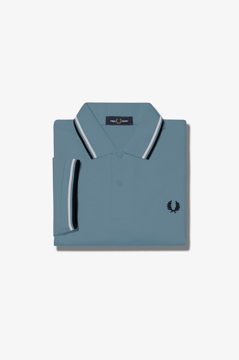 Men's Fred Perry M3600 Polo Shirts Grey Blue | 3672108-PV