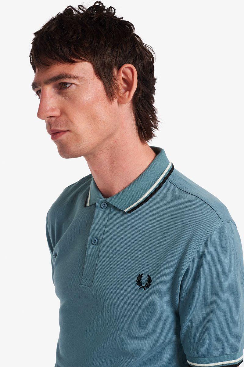 Men's Fred Perry M3600 Polo Shirts Grey Blue | 3672108-PV