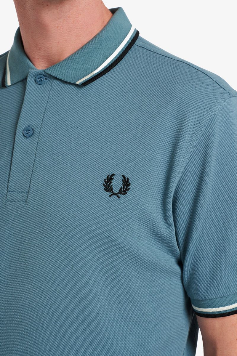 Men's Fred Perry M3600 Polo Shirts Grey Blue | 3672108-PV