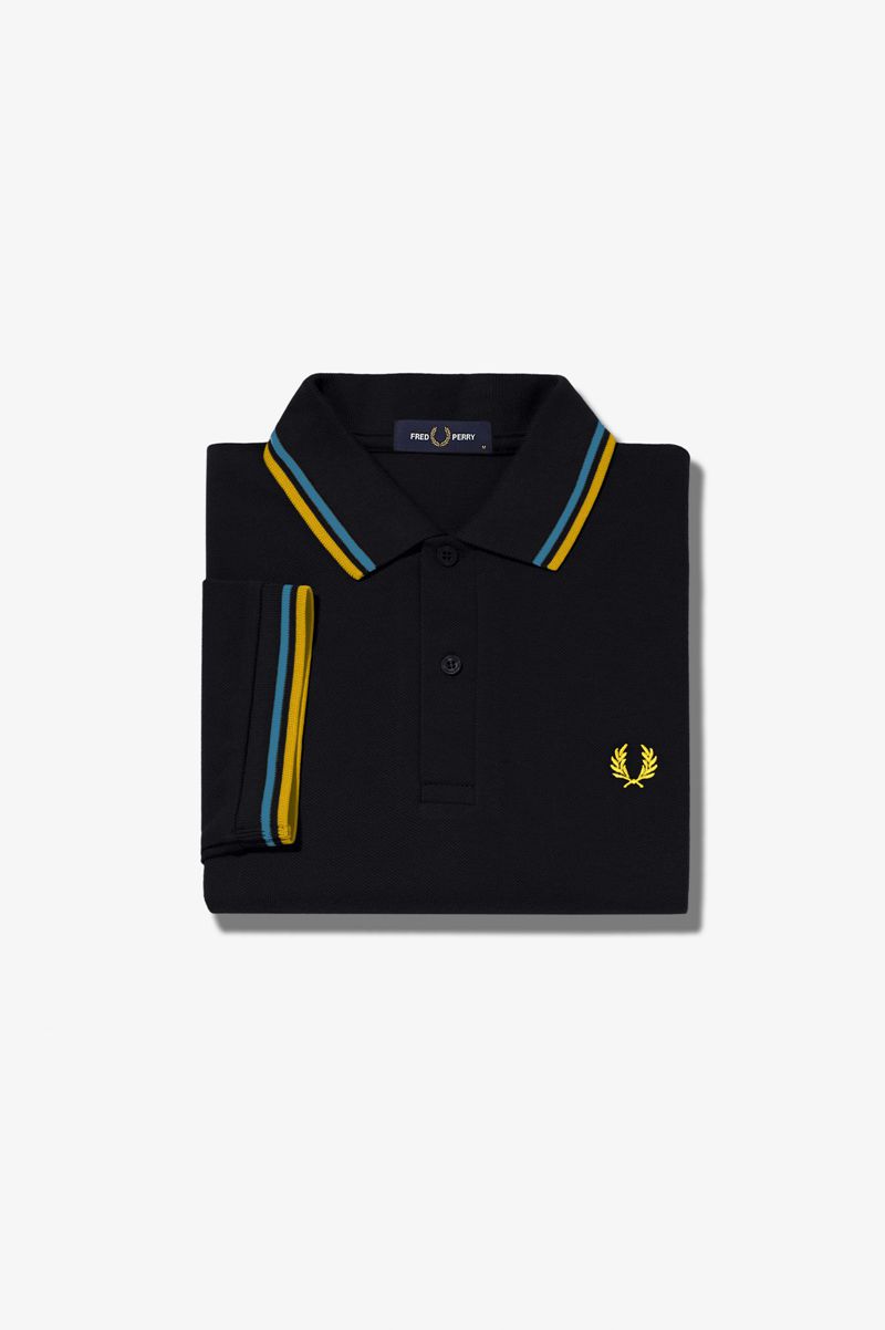 Men's Fred Perry M3600 Polo Shirts Navy | 6354179-WO