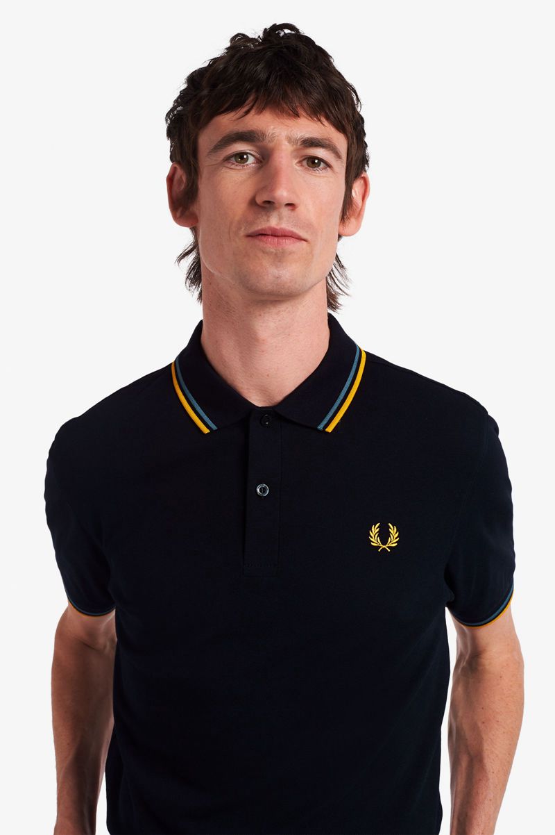 Men's Fred Perry M3600 Polo Shirts Navy | 6354179-WO