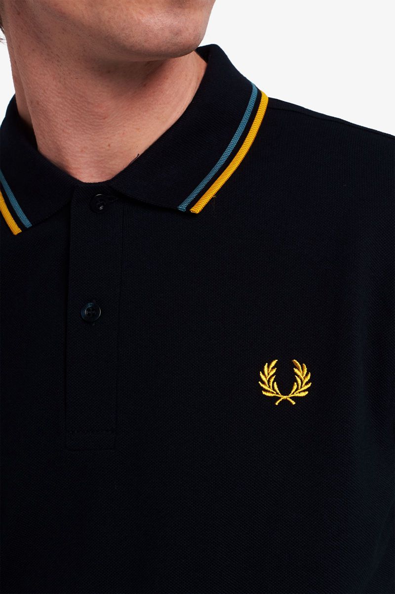 Men's Fred Perry M3600 Polo Shirts Navy | 6354179-WO