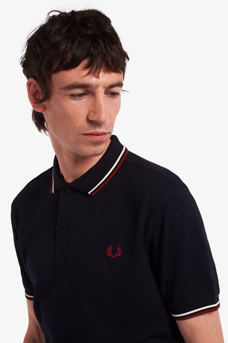 Men's Fred Perry M3600 Polo Shirts Navy | 8910354-NG