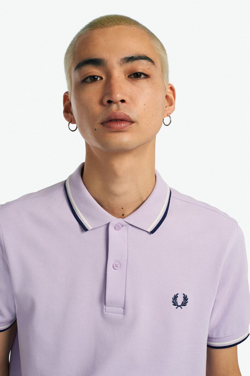 Men's Fred Perry M3600 Polo Shirts Purple | 2415076-IR