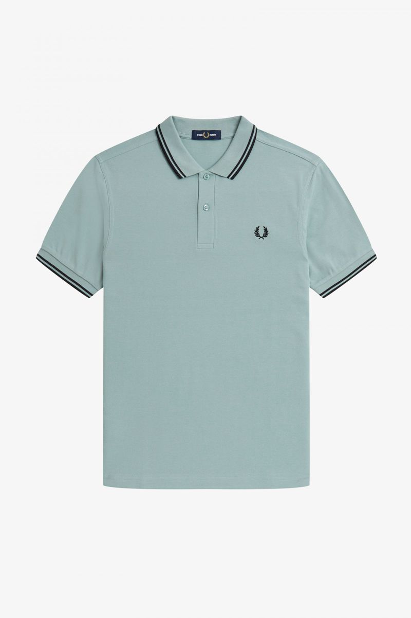 Men's Fred Perry M3600 Polo Shirts Silver Blue | 4710583-JA