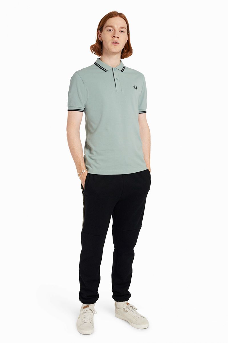 Men's Fred Perry M3600 Polo Shirts Silver Blue | 4710583-JA