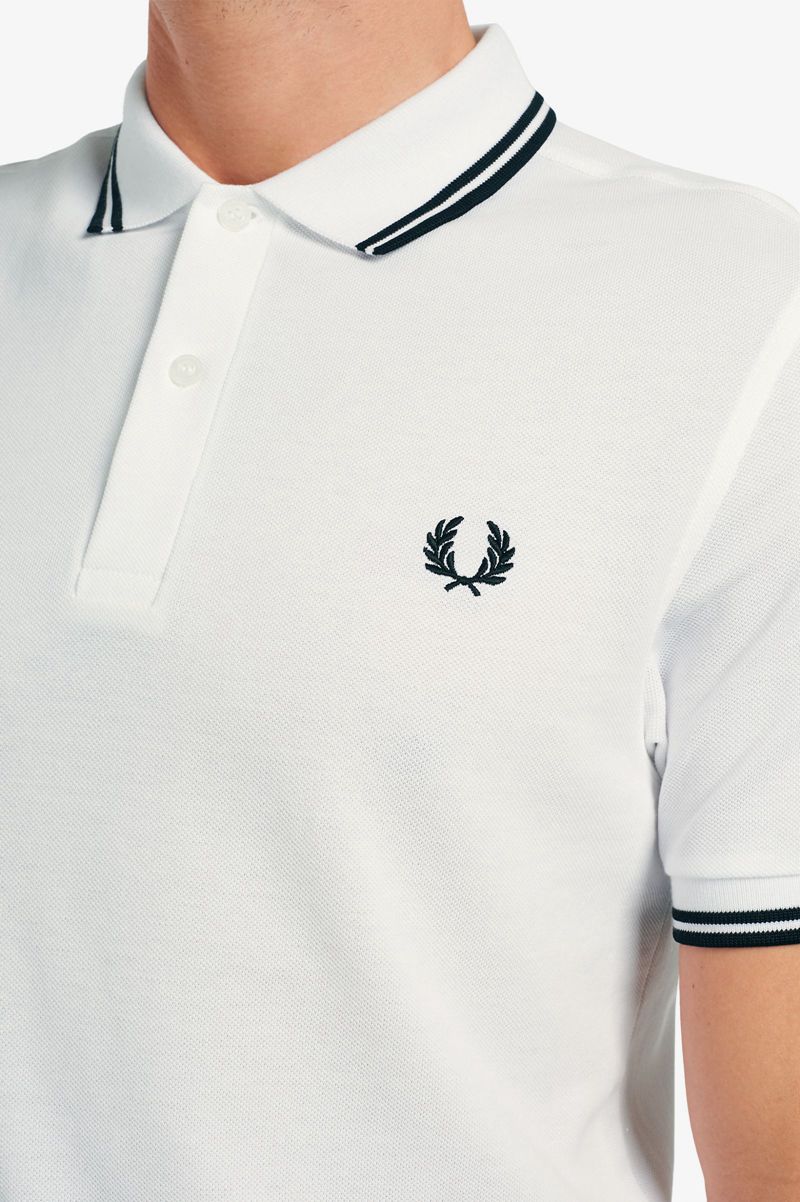 Men's Fred Perry M3600 Polo Shirts White | 1983246-MD