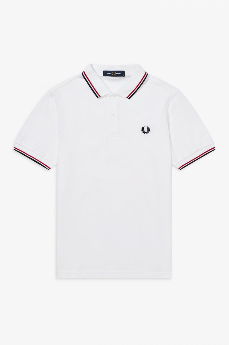 Men's Fred Perry M3600 Polo Shirts White | 3826140-HS