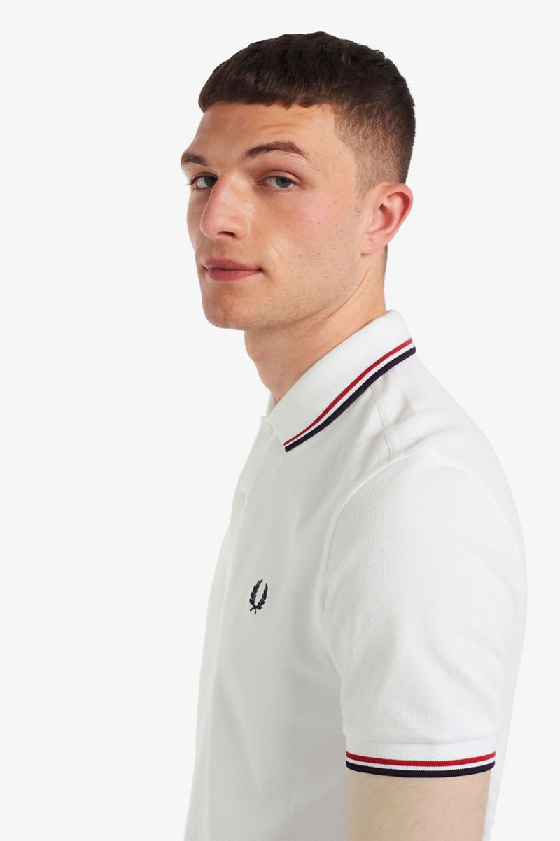 Men's Fred Perry M3600 Polo Shirts White | 3826140-HS