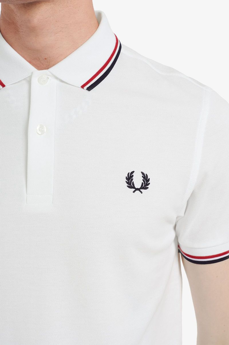 Men's Fred Perry M3600 Polo Shirts White | 3826140-HS