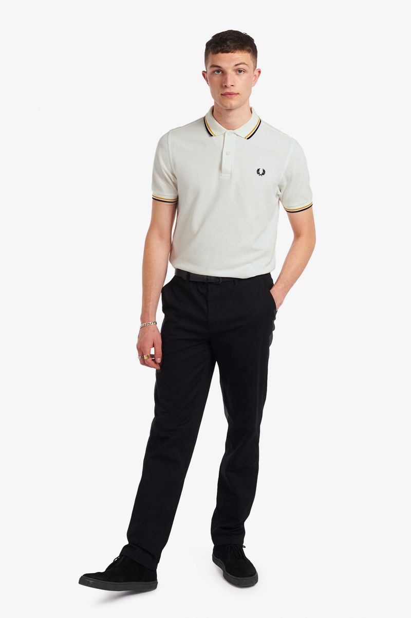 Men's Fred Perry M3600 Polo Shirts White | 8593607-NG