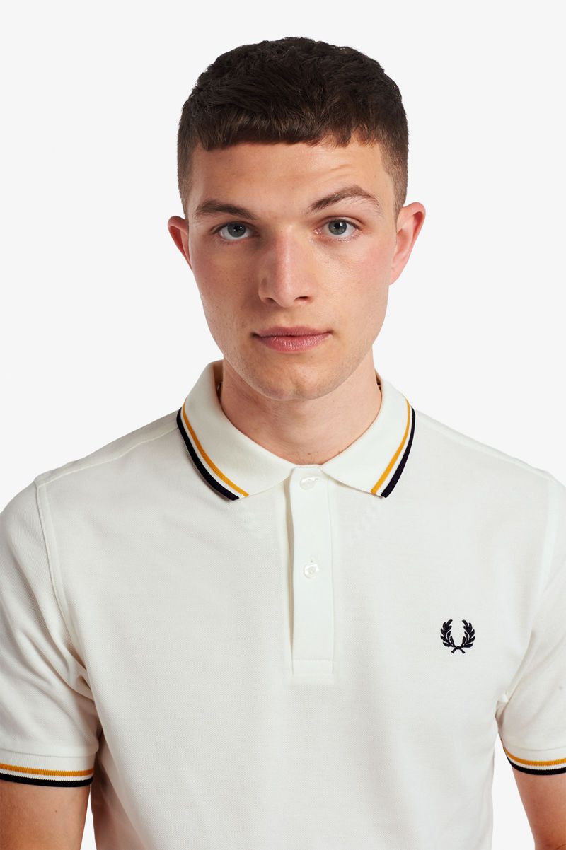 Men's Fred Perry M3600 Polo Shirts White | 8593607-NG