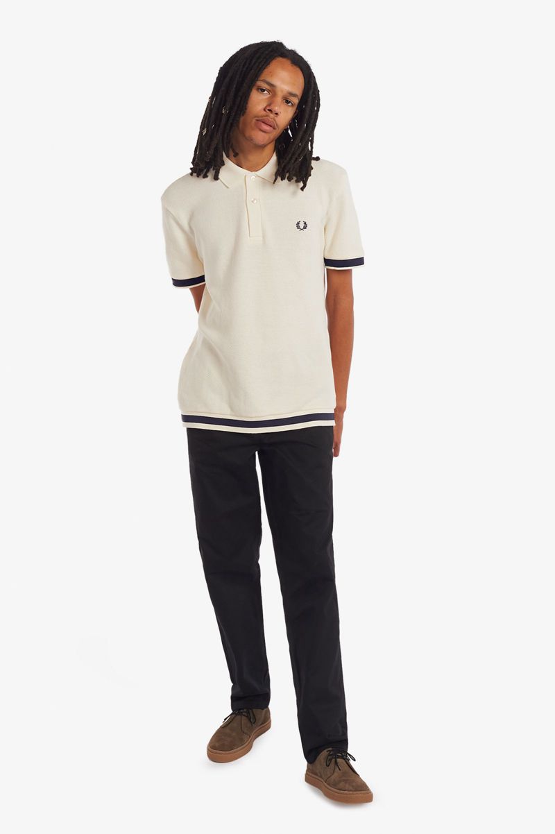 Men's Fred Perry M3807 Polo Shirts White | 2145860-WR