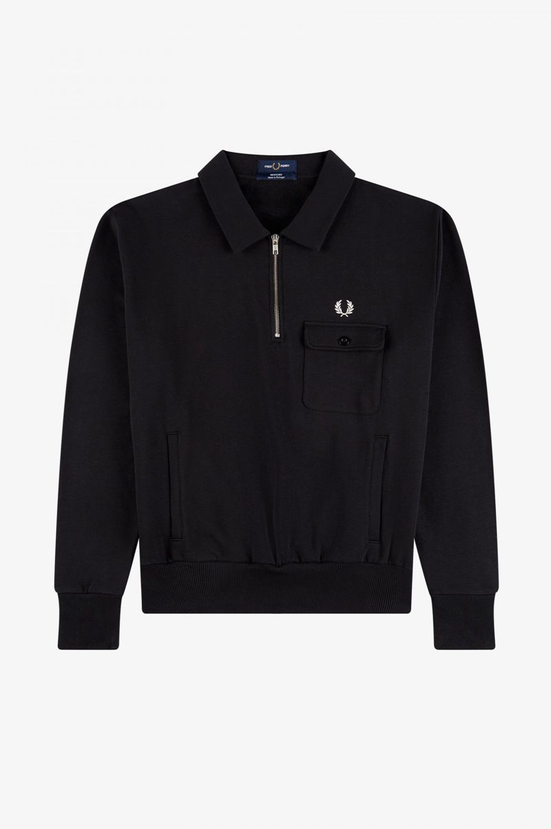 Men's Fred Perry M3835 Sweatshirts Black | 9720684-YX