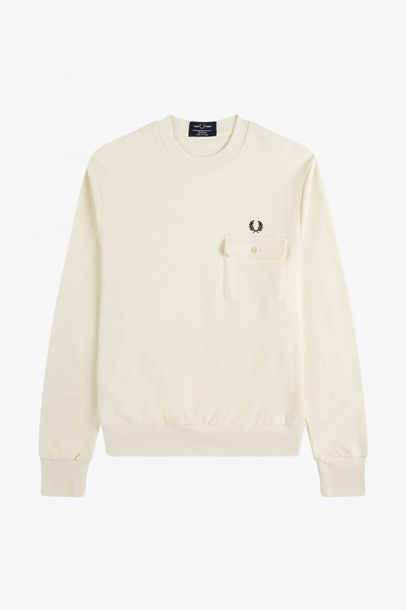 Men's Fred Perry M3836 Sweatshirts White | 5038197-XK