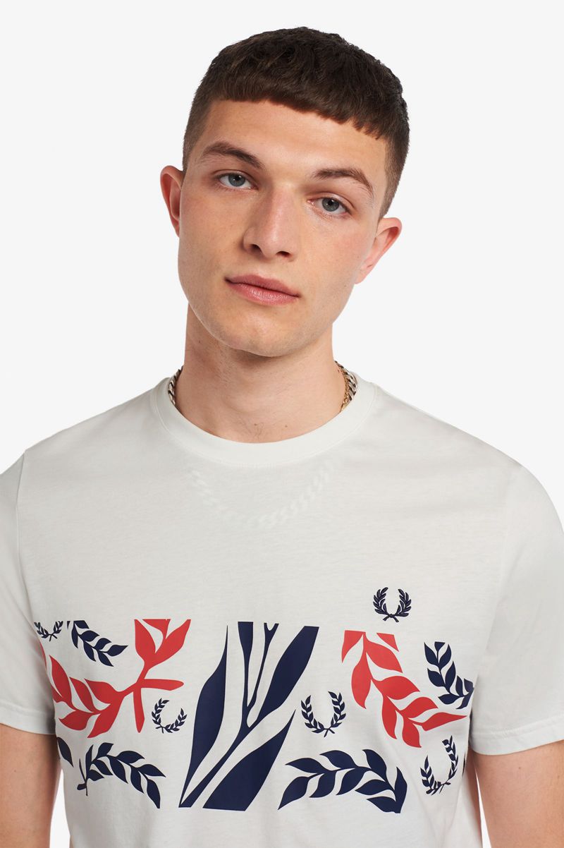 Men's Fred Perry M3838 T-Shirts White | 4670391-NU