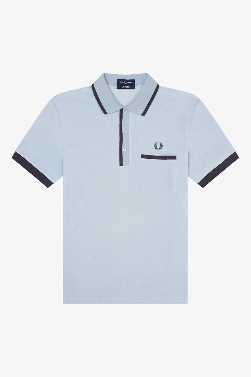 Men's Fred Perry M3845 Polo Shirts Blue | 5163248-VI