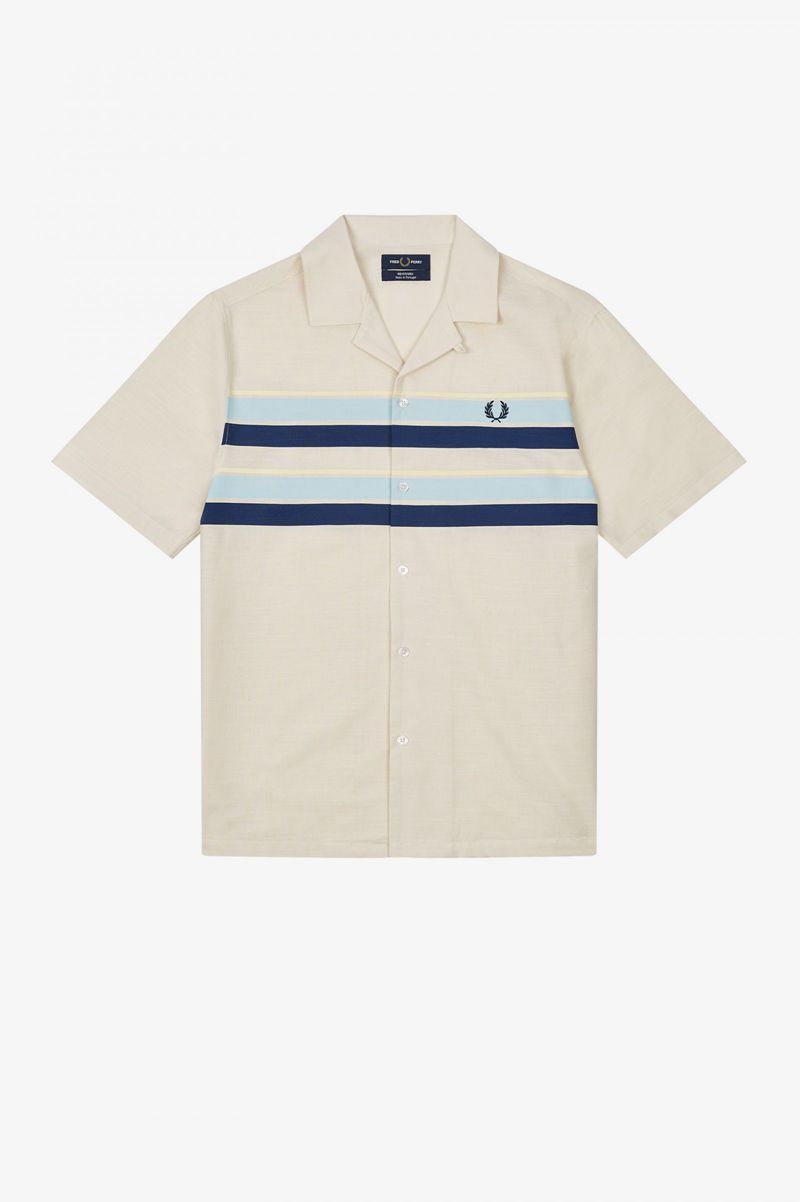 Men's Fred Perry M3851 Shirts White | 0238164-IG