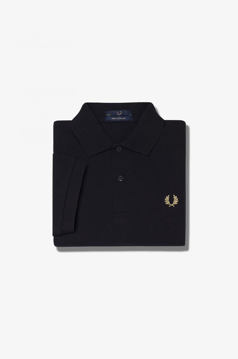 Men's Fred Perry M3 Polo Shirts Black | 5961308-NZ