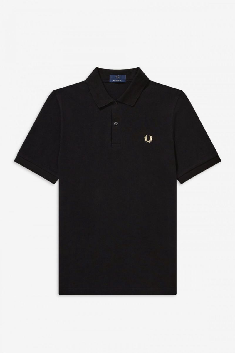 Men's Fred Perry M3 Polo Shirts Black | 5961308-NZ