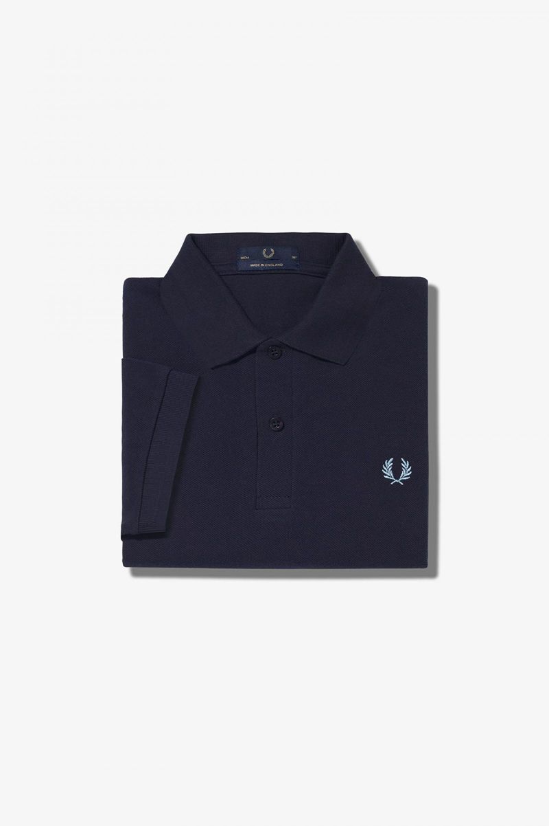 Men's Fred Perry M3 Polo Shirts Navy | 5204968-VQ