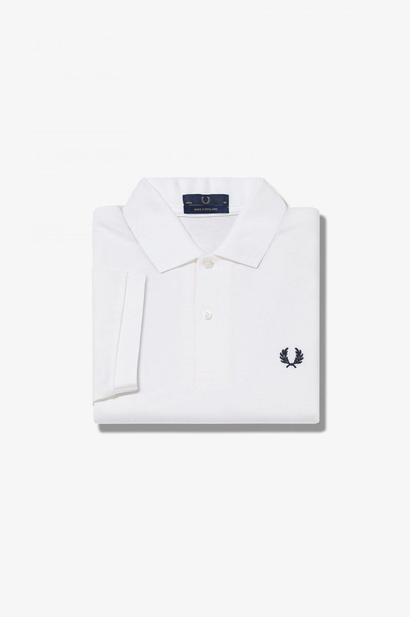 Men's Fred Perry M3 Polo Shirts White | 8207396-KR