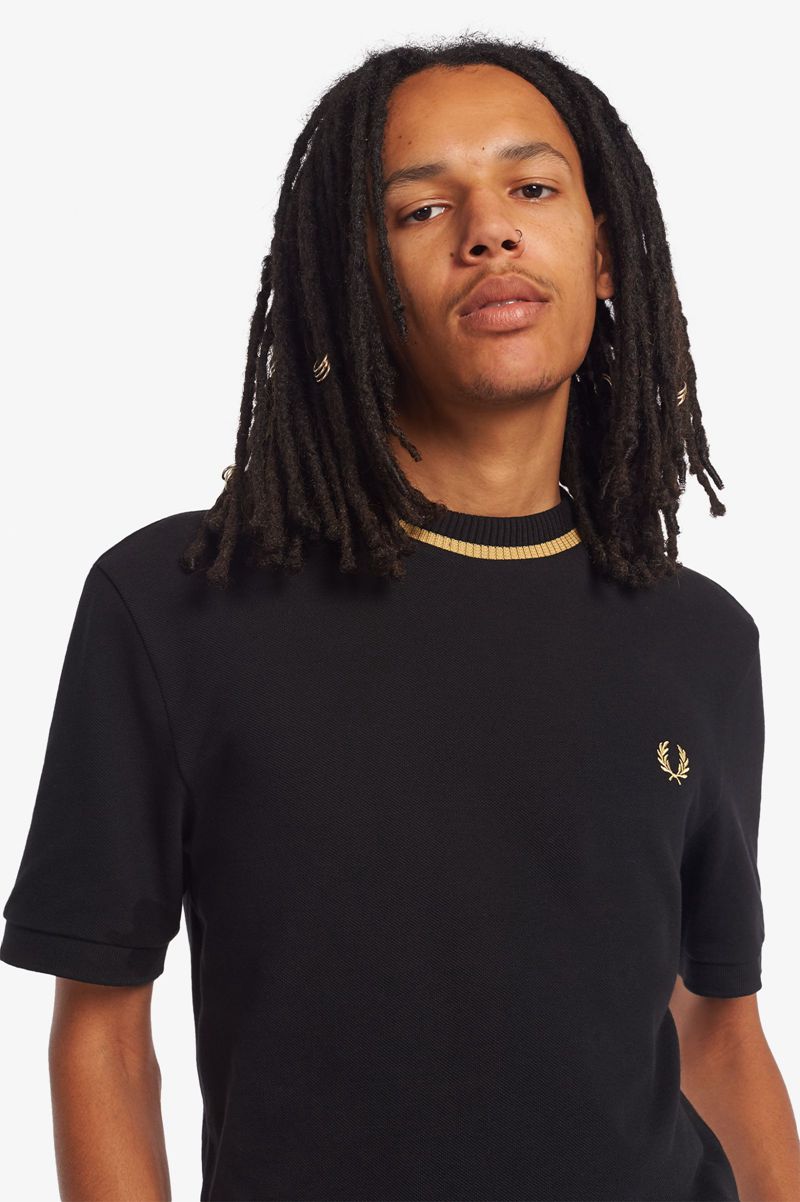 Men's Fred Perry M7 T-Shirts Black | 4809736-FG