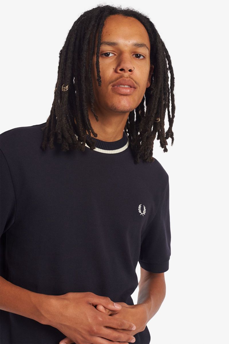 Men's Fred Perry M7 T-Shirts Navy | 3509178-JB