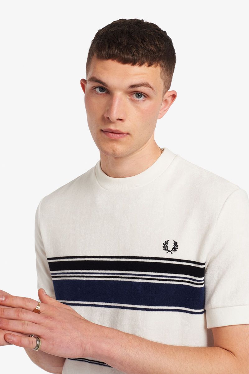 Men's Fred Perry M8802 T-Shirts White | 7409261-HW