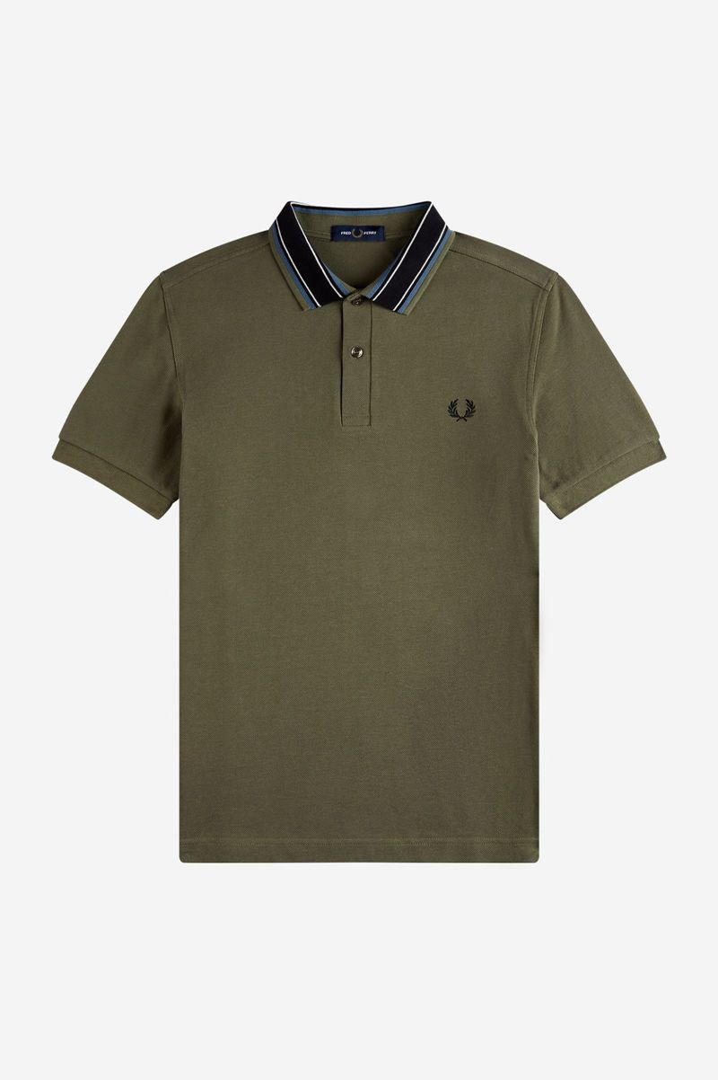 Men's Fred Perry Medal Stripe Polo Shirts Green | 4618079-QJ