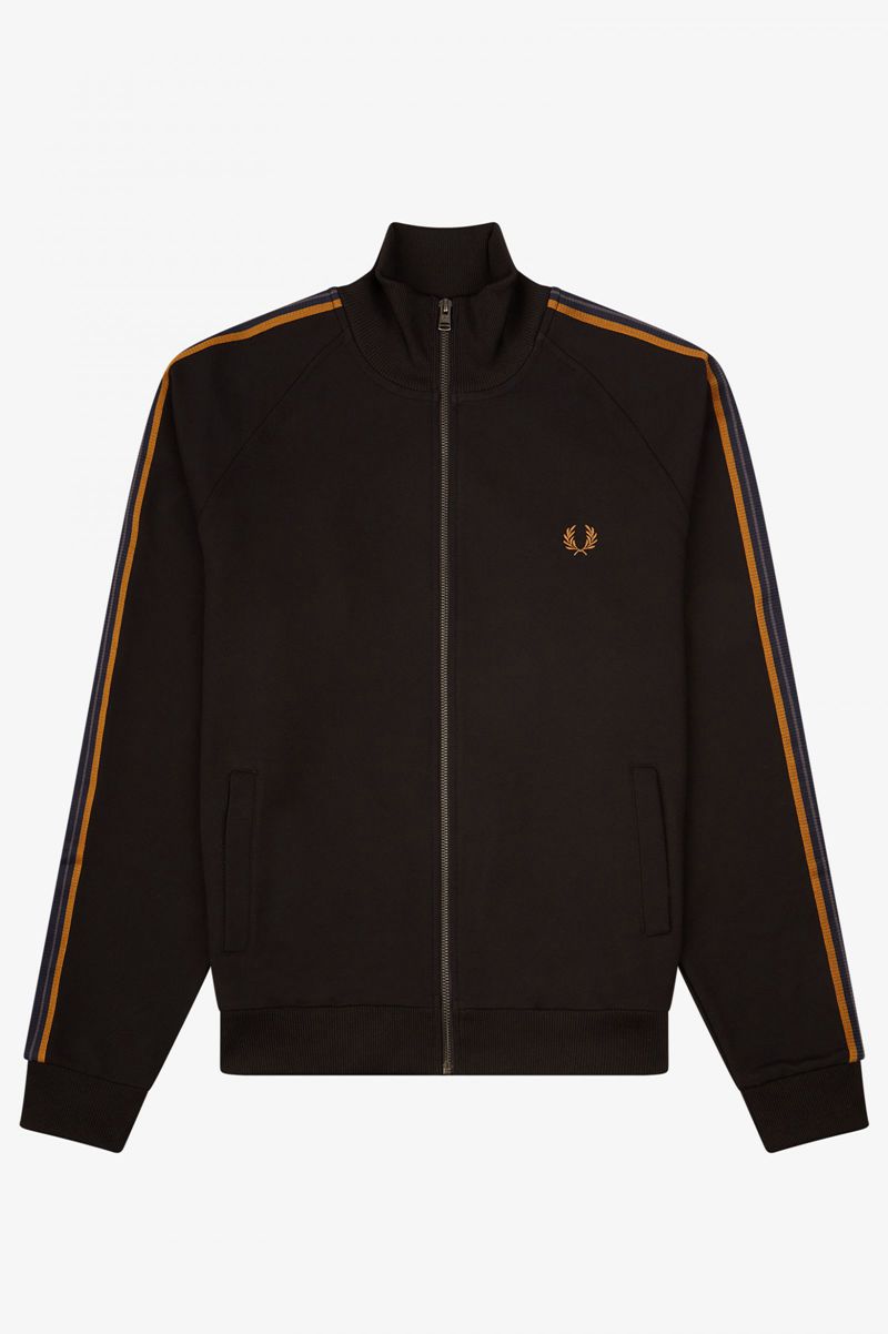 Men's Fred Perry Medal Tape Track Jackets Black | 3795810-KN