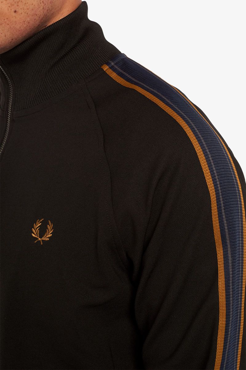 Men's Fred Perry Medal Tape Track Jackets Black | 3795810-KN