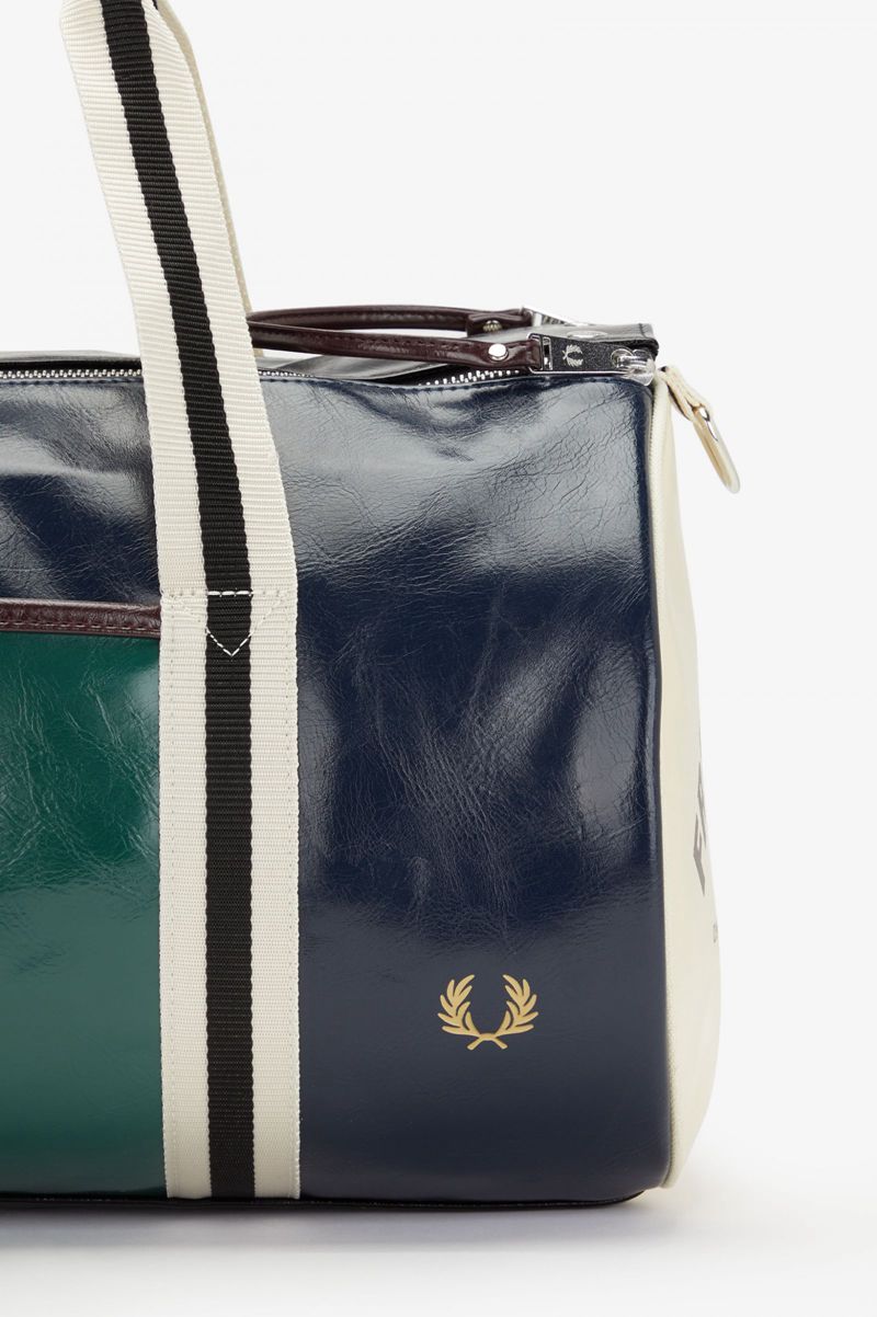 Men's Fred Perry Multi Colour Barrel Bags Multicolor Navy | 3745298-JN