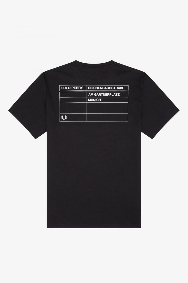 Men's Fred Perry Munich Ringer T-Shirts Black | 6453978-ZK