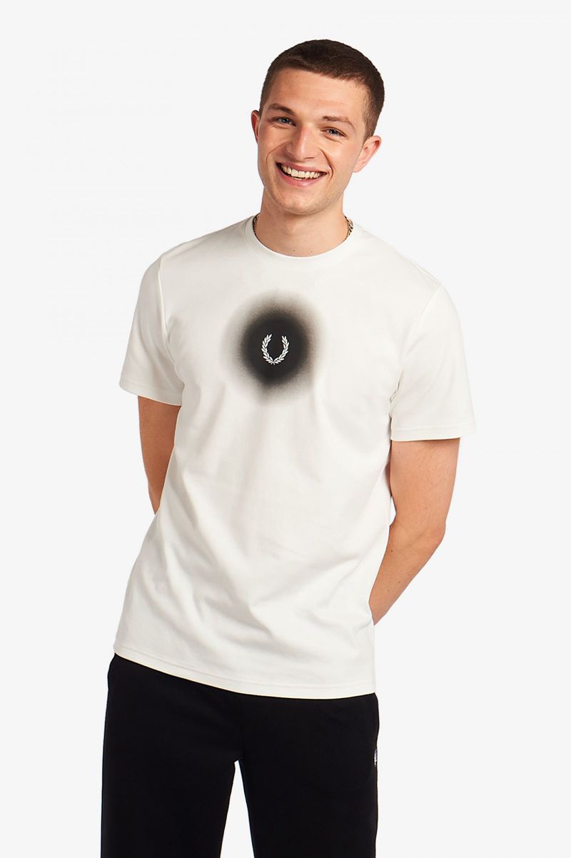 Men's Fred Perry Ombre Graphic T-Shirts White | 0671359-QI